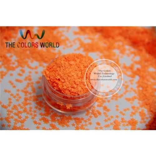 Solvent resistant Sparkles- Orange Red Color Stars-shaped Glitter Confetti for Nail Polish and DIY decoration 1Pack =50g