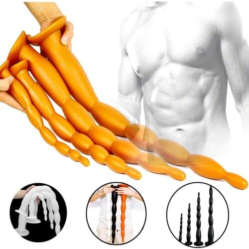 Super long soft Anal Pulg Beads Big Butt Plug Anus Dilator Huge Dildo In-depth G-spot stimulation Erotic Sex Toy For Women Men