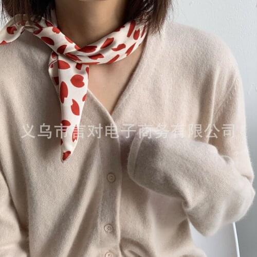 2020 New 50*50 Women Silk Scarf Square Headband Shawls Wraps Print Office Small Neck Scarves Kerchief