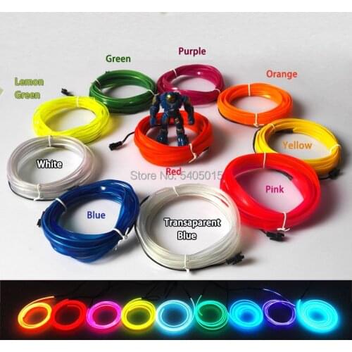 2Meters 2.3mm-skirt by 12V Sound Active Vehicle Lights Holiday DIY Decoration LED Strip Glowing Lime Green EL Wire