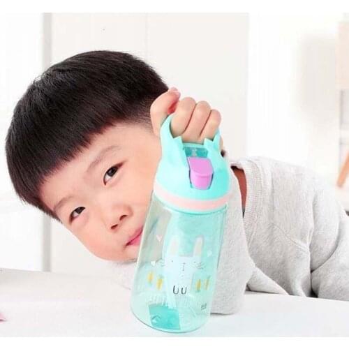 450ML Kids Baby Water Bottle Childrens Straw Cup Baby Portable Feeding Bottle With Straw Leak Proof Water Cup