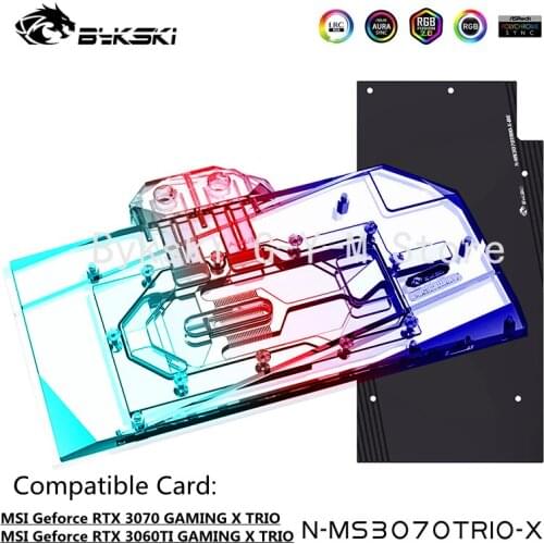 Bykski 3070 GPU Water Bolck For MSI RTX3070 GAMING X TRIO Video Cards,Graphic card VGA Cooler 5V ARGB/12V RGB,N-MS3070TRIO-X