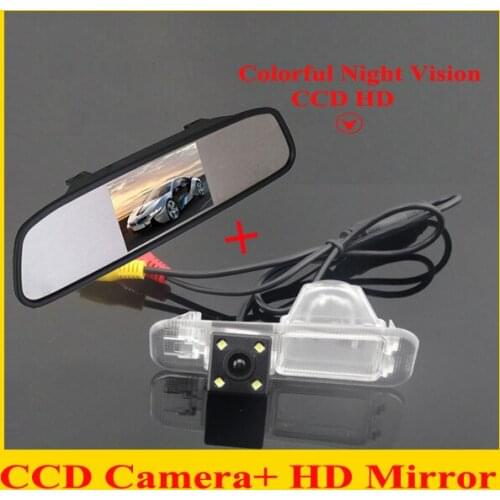 For 4.3'' HD LCD TFT Mirror Monitor 800*480 + CCD Rear View Camera Case for K2 Rio Sedan Waterproof Night Version