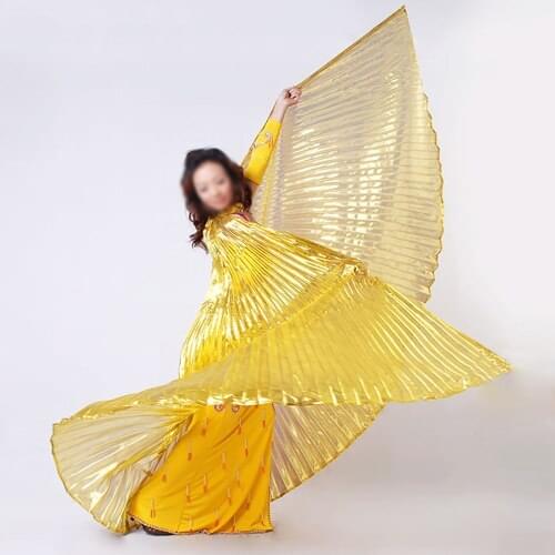 Egyptian Egypt Golden Belly Dance Dress Costume Isis Angle Wings (NO STICKS)