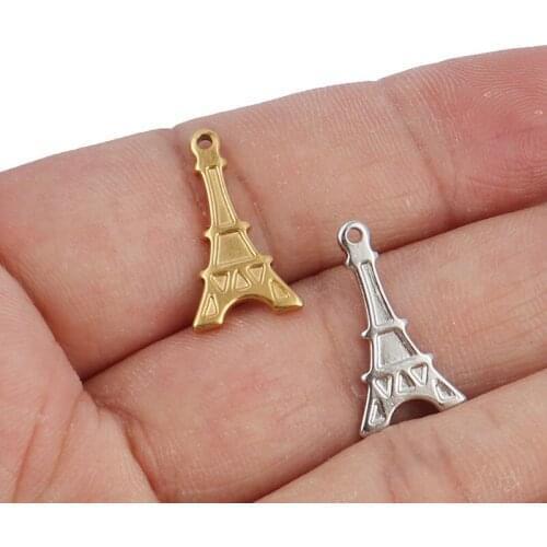 5Pcs Stainless Steel Eiffel Tower Charm Jewelry findings Fit DIY Jewelry Bracelet Charms For earring charms in jewelry making