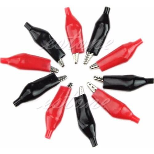 Nice 10Pcs 35mm Alligator Leads Crocodile Test Clip for Electrical Jumper Wire Cable #46015
