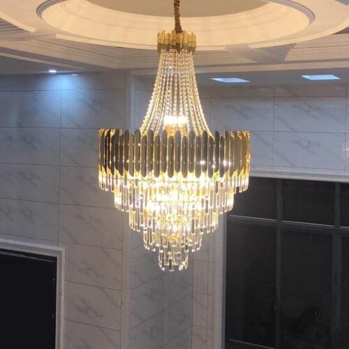 French empire church style crystal chandeliers big E14 LED oval vintage chandelier modern lamp light for Hotel Living room