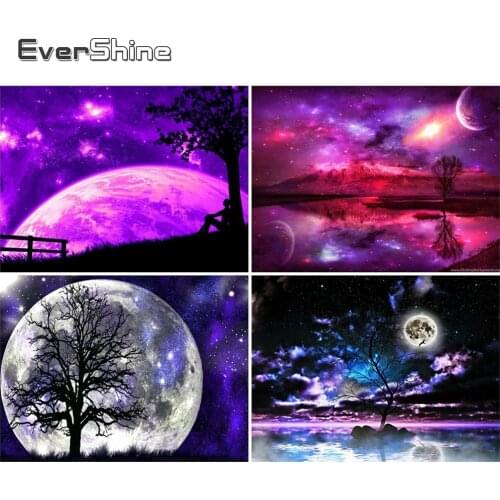 Evershine 5D Diamond Painting Full Square Landscape Moon Diamond Embroidery Scenery Cross Stitch Kit Diamond Mosaic Wall Sticker