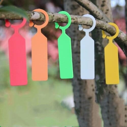 Ring Plastic Hanging Labels Garden Plant Pot Markers Reusable Waterproof Thick Hook Tree Tags Decoration Tool