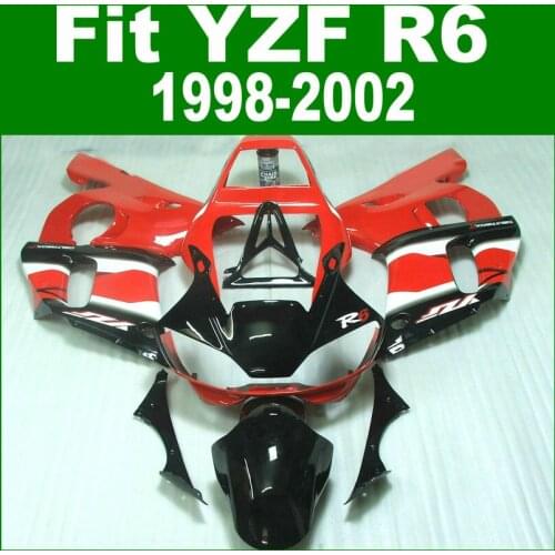 Red Fairings For YAMAHA R6 98 - 02 Abs Fairing kit ( yellow ) free shipping & customize ll20