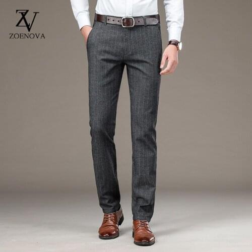 2021 Mens Business Casual Long Pants Suit Spring Autumn Fashion Pants Male Elastic Straight Formal Trousers Plus Big Size 29-40