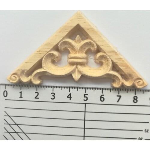 8CM Floor Carving Wood Carving Natural Wood Appliques for Furniture Cabinet Home Decoration Maison Accessories Wood Furniture