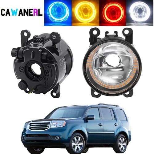 2 Pieces Angel Eye Fog Light Assembly For Honda Pilot 2012-2015 Car Front Bumper Halo Ring Fog Daytime Running Lamp DRL 20W 12V