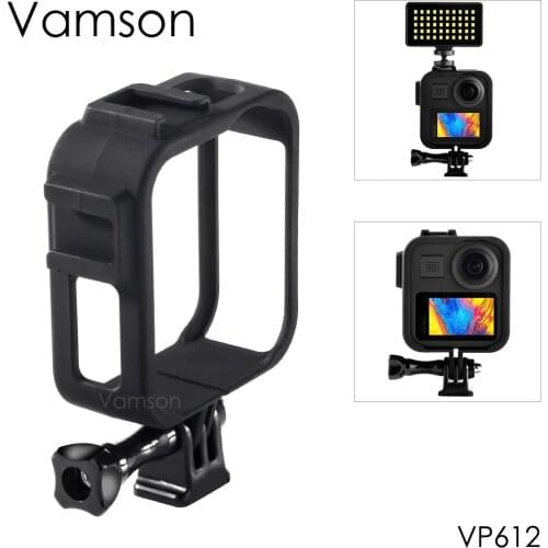 Vamson for Gopro MAX Panoramic Action Camera Frame Case Protective Plastic Cover Housing Shell Mount for Gopro Accessories VP612