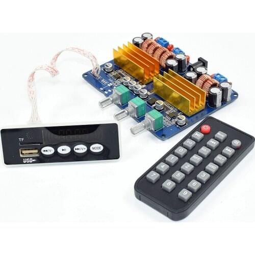 Assembly TPA3116 2.1 Bluetooth Power Amplifier Board TF Card USB FM AUX Subwoofer Board 100W+50W+50W