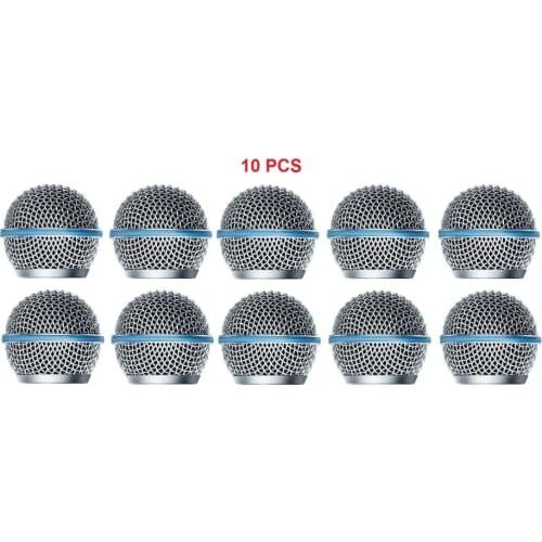 Bolymic 10 Pack Ball Head Mesh Microphone Grille microfono Fits Shure SM58,Beta58/Beta58A microfoon