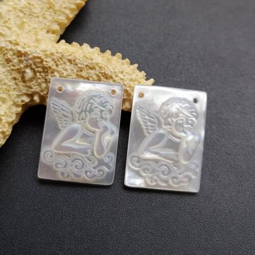 10pcs/lot 15x20mm Natural Thinker Angel Mother Pearl Rectangle cut Thinker Angel Mother Pearl Shell MOP for DIY Jewelry