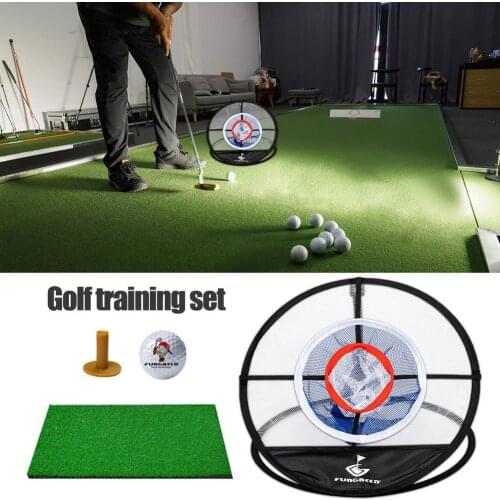 Indoor And Outdoor Three-layer Foldable Golf Chipping Net Practice Mesh Set Golf Training Accessories For Yard