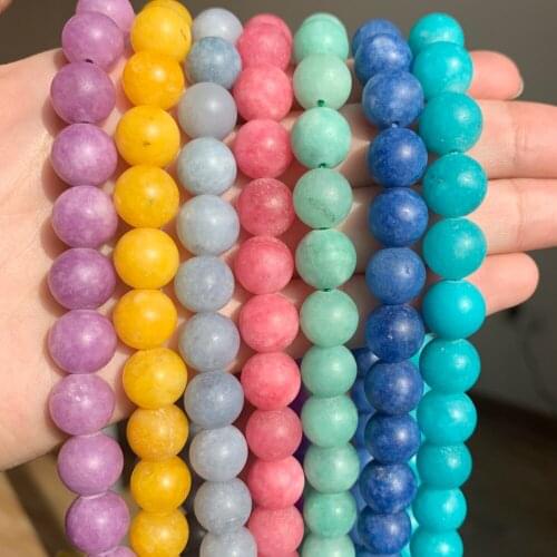 Natural Stone Matte Dull Polish Amazonite Blue Jades Beads Round Loose Beads For Jewelry Making 6/8/10mm DIY Bracelet 6 8 10mm