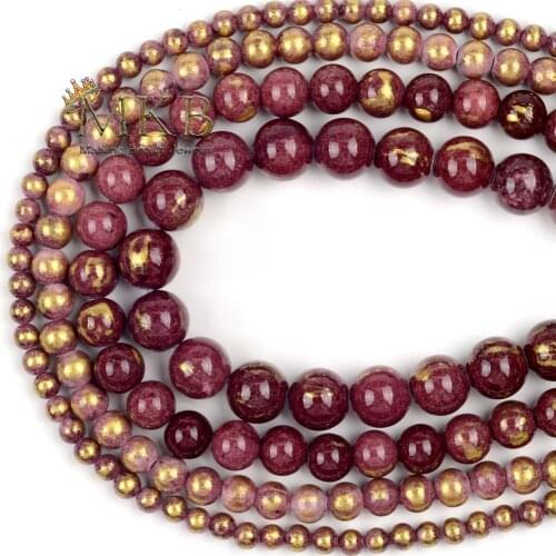 Wine Red Turquoises Jades Round Beads For Jewelry Making 4 6 8 10mm Diy Charms Bracelet Necklace Accessories 15" Wholesale