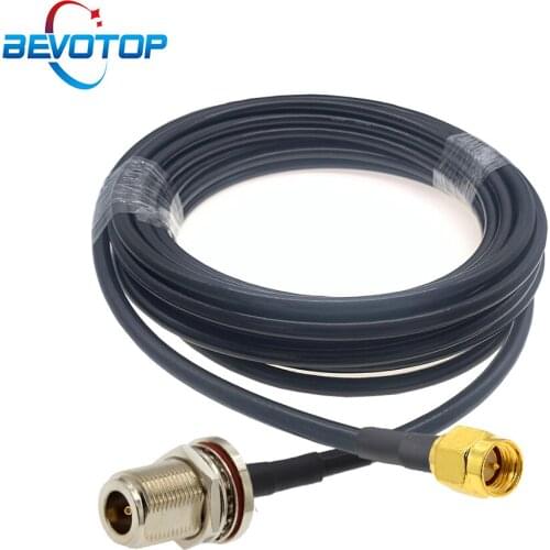Waterproof N Type Female Screw Bulkhead Jack to SMA Male Plug LMR195 50-3 Cable 50 Ohm RF Coaxial Extension Cord Pigtail Jumper