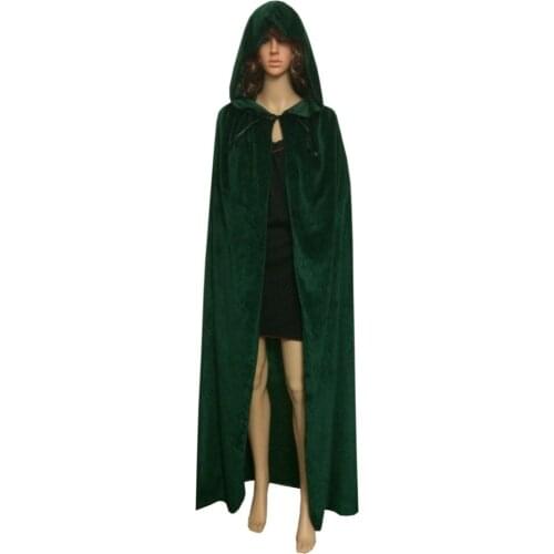 Women Cloak Velvet Hooded Cape renaissance medieval dresses Fancy Dress Coat wicca cape Halloween Party Witch Cosplay Costumes