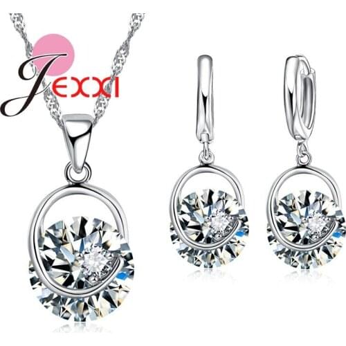 Wedding Accessories Charm Jewelry Set Women/Grils 925 Sterling Silver Necklace CZ AAA Necklace/Pendant/Earrings