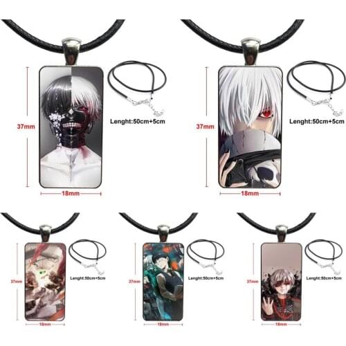 Anime Tokyo Ghou For Women High Quality Girls Necklace Fashion Long Chain With Rectangle Necklace Jewelry