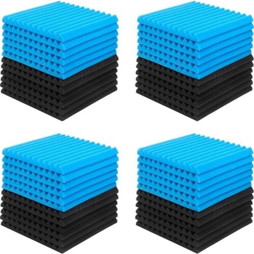 Quality 50 Pcs Acoustic Panel Soundproof Studio Foam for Wall Sound-Absorbing Panel Soundproof Board Wedge for Home,2.5X30X30cm