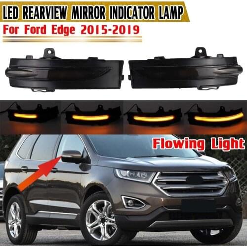 1 Pair LED Sequential Flowing Side Rearview Mirror Indicator Light Dynamic Turn Signal Blinker Lamp for Ford Edge 2015-2021