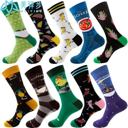 10 Pairs Per Set Pitaya Fruit Socks Women Funny Cotton Happy Socks Wholesale