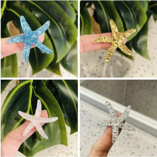 10pcs DIY Resin Adorable Glitter Colorful Starfish Shell For Home Wedding DIY Embellishments Scrapbooking Accessorie