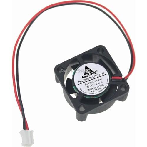 10Pcs Gdstime Ball Bearing 25mm 25x25x10mm 12V 2 Pin Mini Fan DC Brushless Cooling Cooler