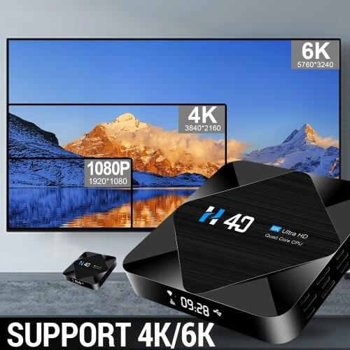 10pcs/lot dhl free H40 tv box Android 10 2.4G 5GHz Wifi Bluetooth 2G/16G ,4GB/32GB 64GB 6K 3D 1080P media player