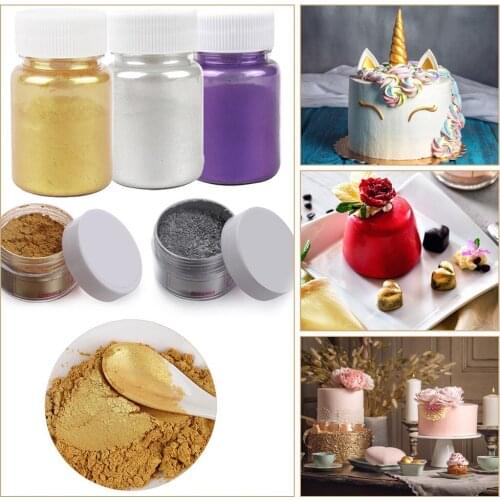 15g Edible Glitter Cake Decoration Powder Mousse Cake Macaron Chocolate Flash Powder Silver Pearl Powder Baking Color Dust Decor