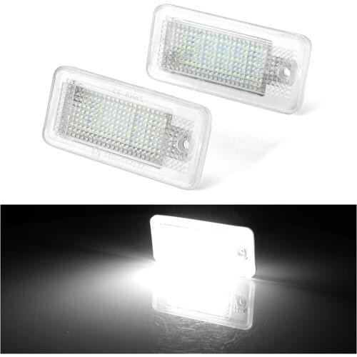 2Pcs 12V LED Number License Plate Light Lamps For Audi A4 A5 A6 C6 A3 S3 S4 S5 B6 B7 S6 A8 S8 Rs4 Q7 Car License Plate Lights