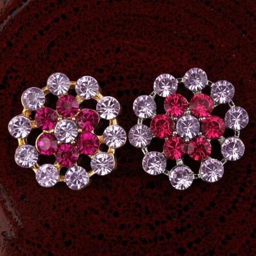 30pcs Alloy colorful Rhinestone Buttons for Hair Flower Center Wedding Invitation Embellishment Scrapbooking Handcraft
