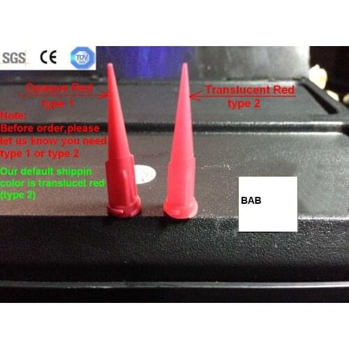 Free Shipping 100 pcs/lot 25 GA Red TT High Density Polyethylene UV Smoothflow Taper Tip for 1.25" Tip Fluid Dispensing Needle