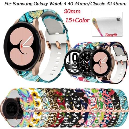 20mm Printing Bracelet Wrist Band For Samsung Galaxy Watch Active2 40mm /Active 2 44mm Gear Sport Samsung Galaxy 3 41mm Correa