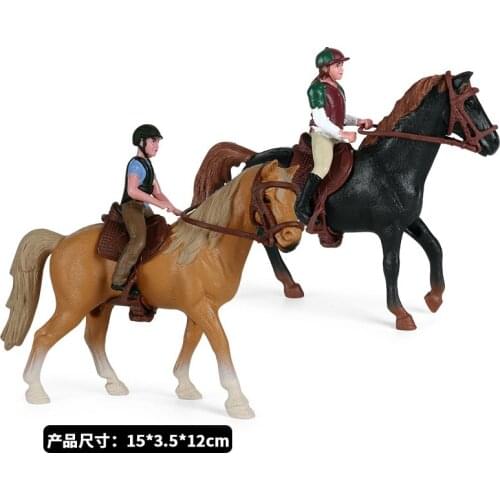 Hollow Farm People Animal Figures Toy Riding Horse Figurine Rider Action Figures Model Educational Model Doll For Kids Gift