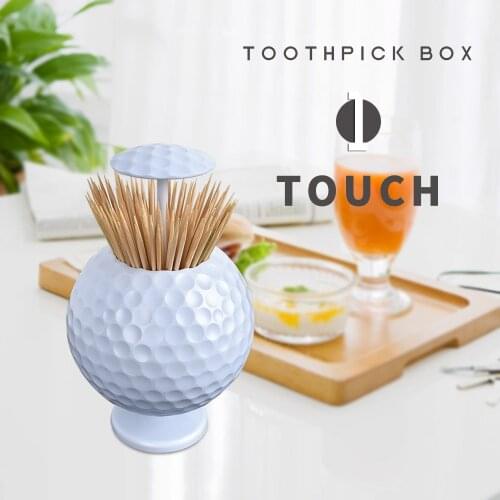 Creative Automatic One-touch Golf Shape Toothpick Box Golf Decoration Gift For Home And Golf Enthusiasts Desktop Decoration