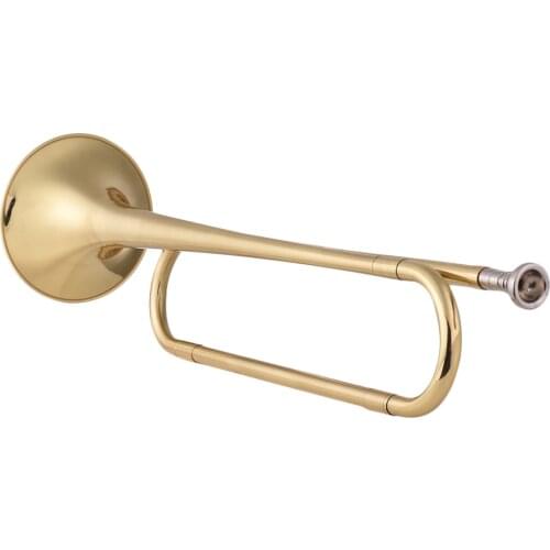 Muslady B Flat Bugle Call Trumpet Brass Material with Mouthpiece for School Band Cavalry Beginner Military Orchestra
