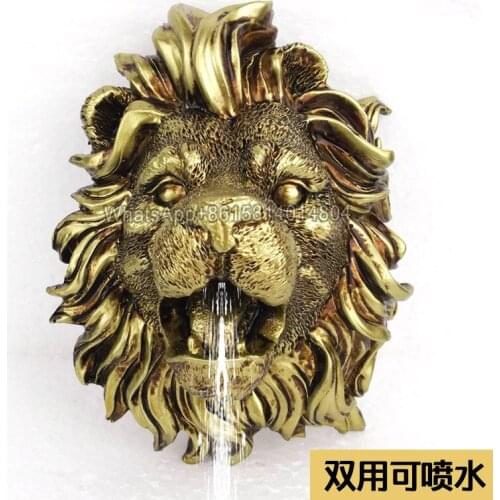 Fountain nozzle head/wall-mounted lion head resin crafts/home ornaments landscape water device/pool outdoor sculpture