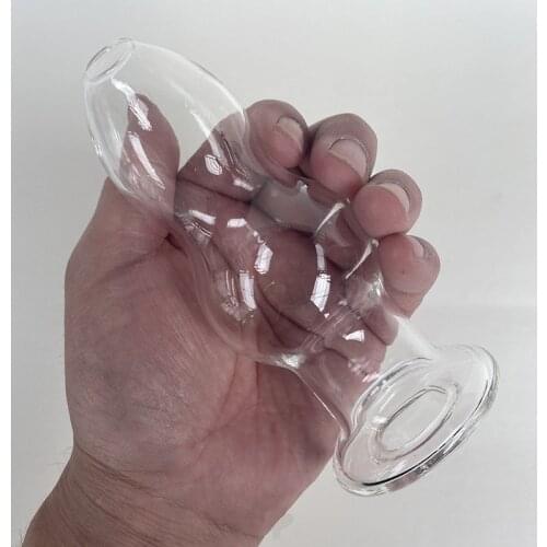 New 3 Sizes Male Hollow Anal Butt Plug With Stopper Transparent Glass Smooth Insert Masturbation Peep Massage G-Spot Orgasm Toys
