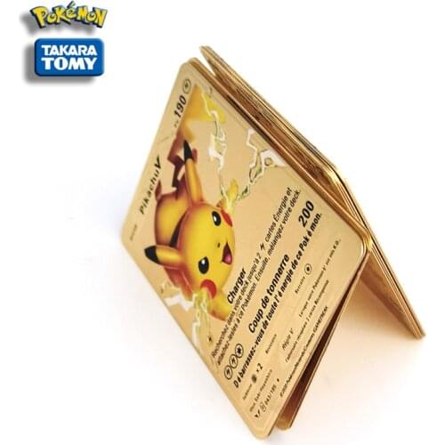 2021 New Pokémon Cards 10 Styles Do Not Repeat French Battle Card Flash Card Gold Card Metal VMAX Battle Trading Point Card