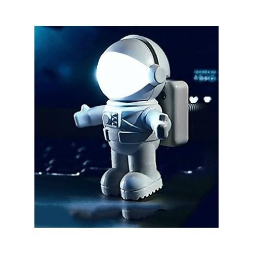 New Cute Astronaut Spaceman USB LED Adjustable Night Light for Computer PC Lamp Desk Light Pure White