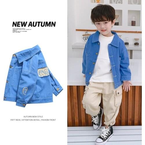Boy Coat Jean Kids Baby Clothes 2021 Fashion Spring Autumn Party Outwear Outfits Toddler Uniform Top Cotton Children Clothing