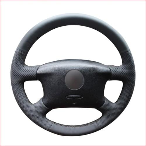 Black Artificial Leather Car Steering Wheel Cover Wrap for Volkswagen VW Passat B5 1996-2005 Golf 4 1998-2004 for Seat Alhambra