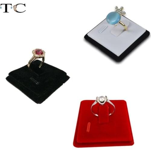 Ring Display Stand Card Jewelry Display Black/White/Red Velvet Ring Holder Rack Mini Jewelry Display Rings Card