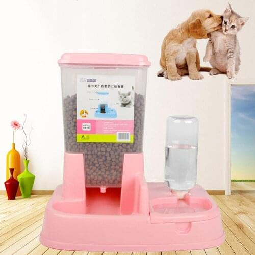 1 Pcs Detachable Automatic Pet Feeder Cat Dog Drinking Bowl Food Dispenser Bottle Practical Cat and dog food bowls Feeding Tool
